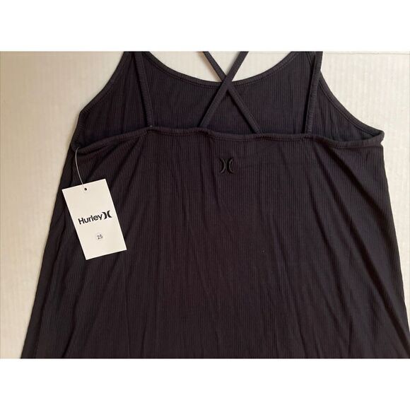 Hurley 3HKD0536 Black Caviar Womens Sz Small Claire Rib Tank Dress - Picture 7 of 12